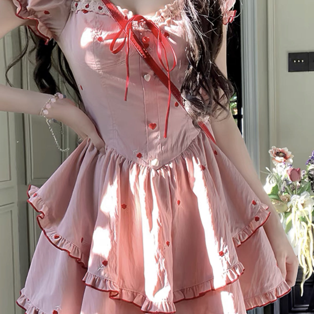 Amber's pink coquette dress AD21186 – Andester