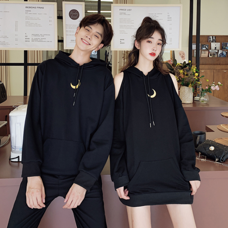 Black 2024 couple hoodies