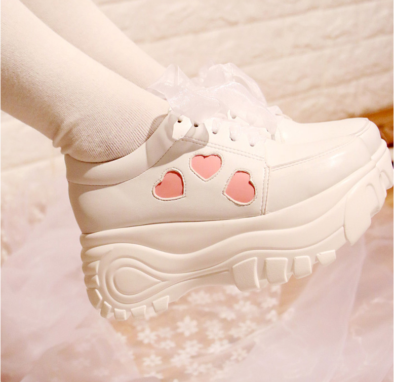 Retro Heart Laser Platform Shoes AD10238 Andester