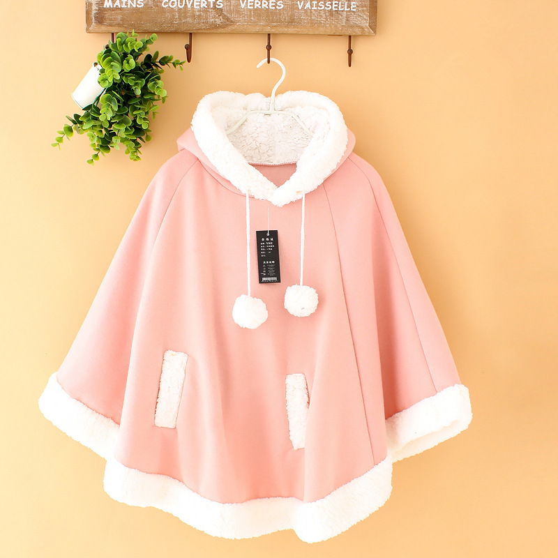 Winter hooded shop cape coat
