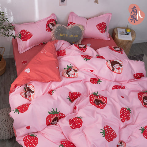 Strawberry Bed Sheet 4 Pieces AD11831
