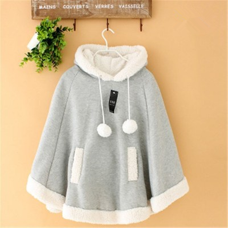 Women's Cape Hoodie Jacket Poncho Coat