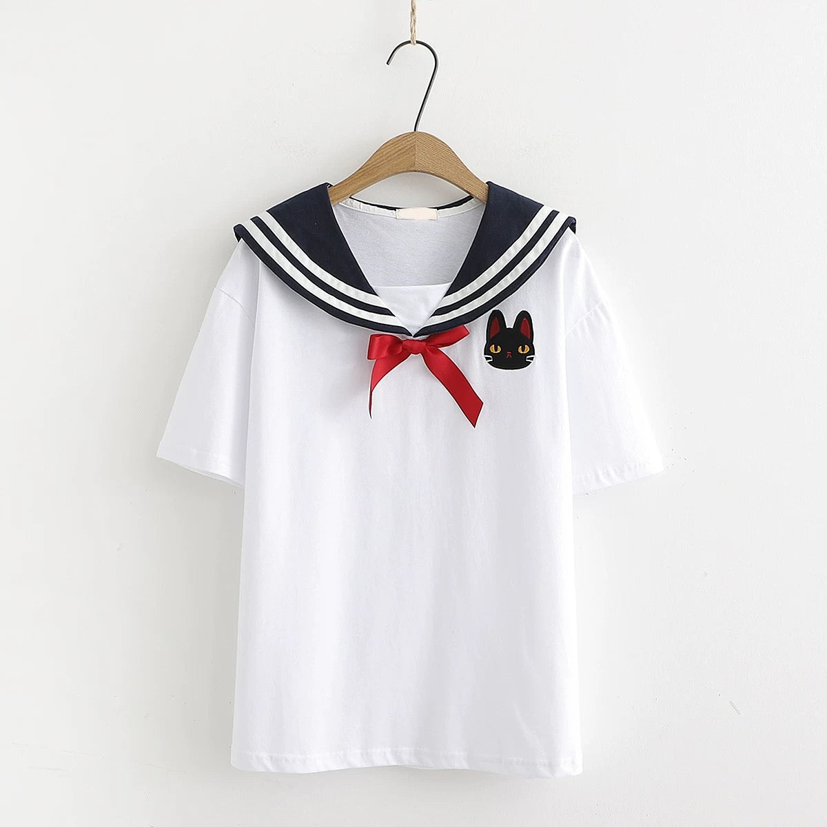 Cat Navy Collar T Shirt  AD21229