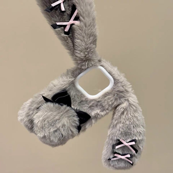 Gray Bow Plush Bunny Ear Iphone Case AD21192