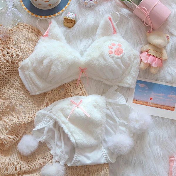 Cat Paw Plush Lingerie Set  AD21298