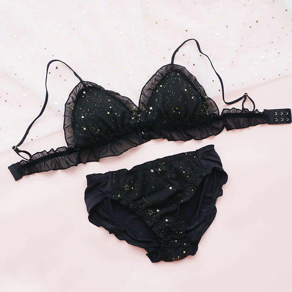 Japanese Sweet Starry Underwear Bra Set  AD21270