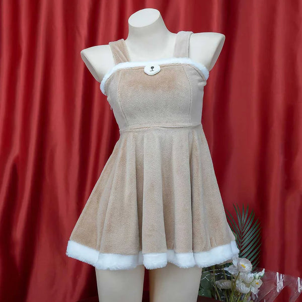 Plush Bow Bear Maid Dress AD21156