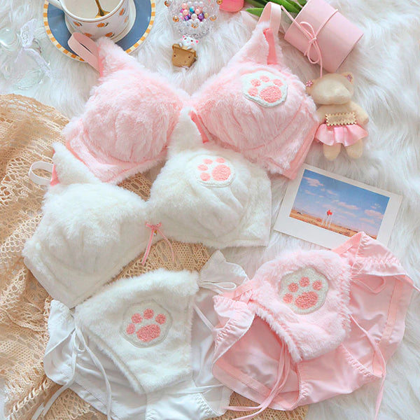 Cat Paw Plush Lingerie Set  AD21298