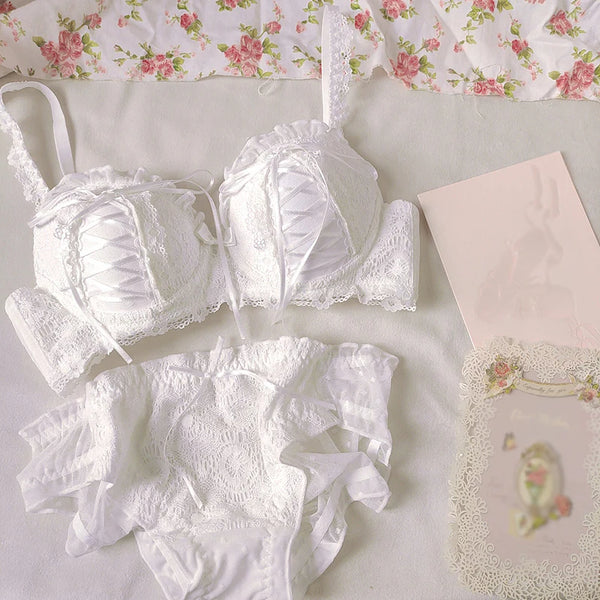 Lace Floral Bow Underwear Set  AD21291