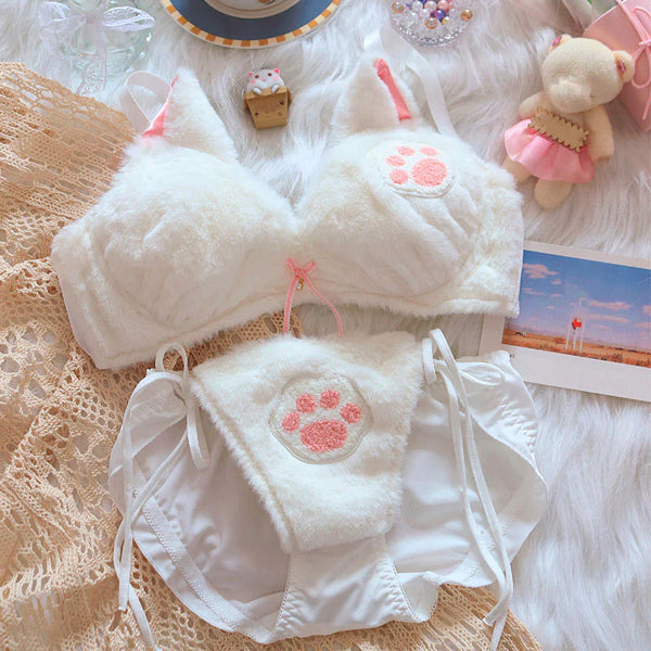 Cat Paw Plush Lingerie Set  AD21298