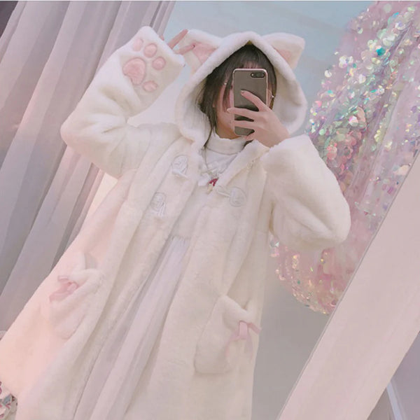 Kawaii Cat Hooded Warm Coat  AD21251