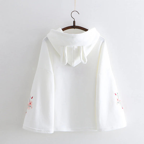 Kawaii Rabbit Flower Hoodie  AD21259