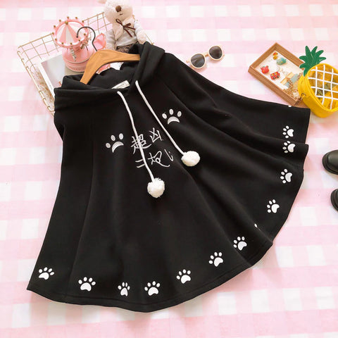Cute Cat Claw Hooded Fleece Cloak  AD21266