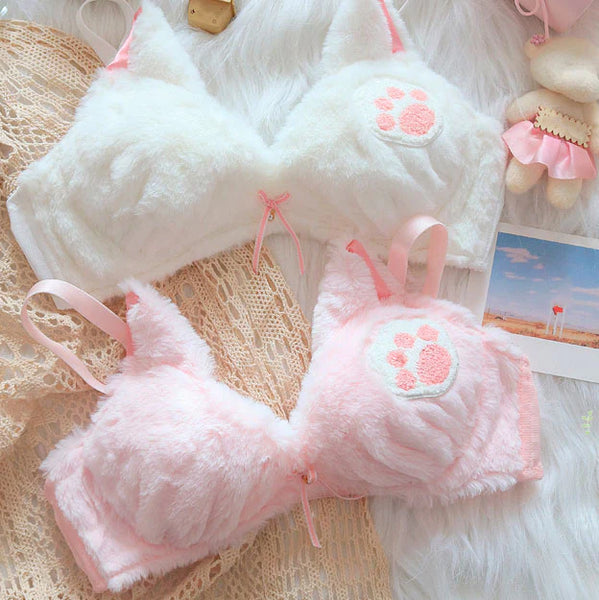 Cat Paw Plush Lingerie Set  AD21298