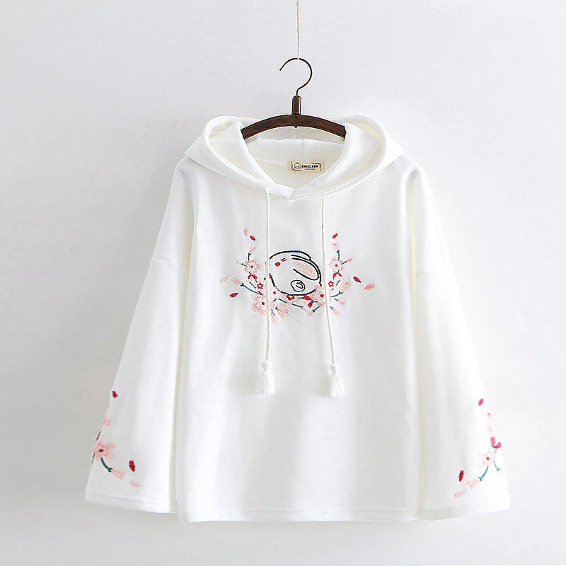 Kawaii Rabbit Flower Hoodie  AD21259