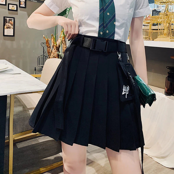 Pocket High Waist Pleated Skirt  AD21214