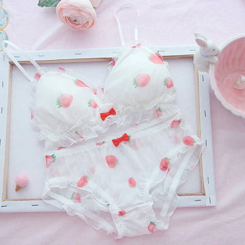 Sweet Mesh Strawberry Lingerie Set  AD21269