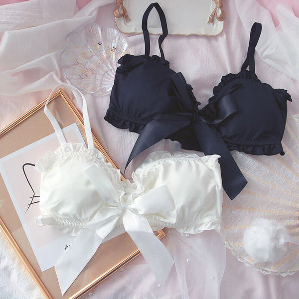 Cute Bow Cotton Underwear Bra Set  AD21293