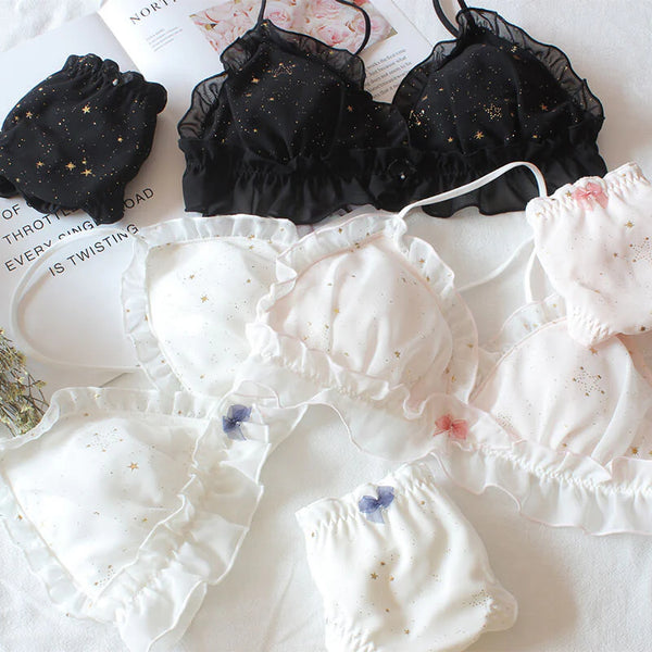 Japanese Sweet Starry Underwear Bra Set  AD21270