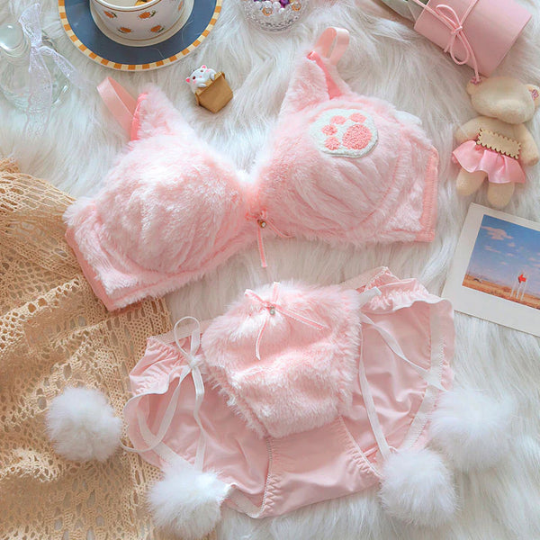 Cat Paw Plush Lingerie Set  AD21298