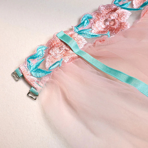 Pink Lace Flower Lingerie Set  AD21281