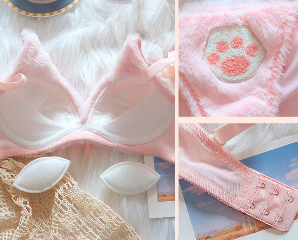 Cat Paw Plush Lingerie Set  AD21298