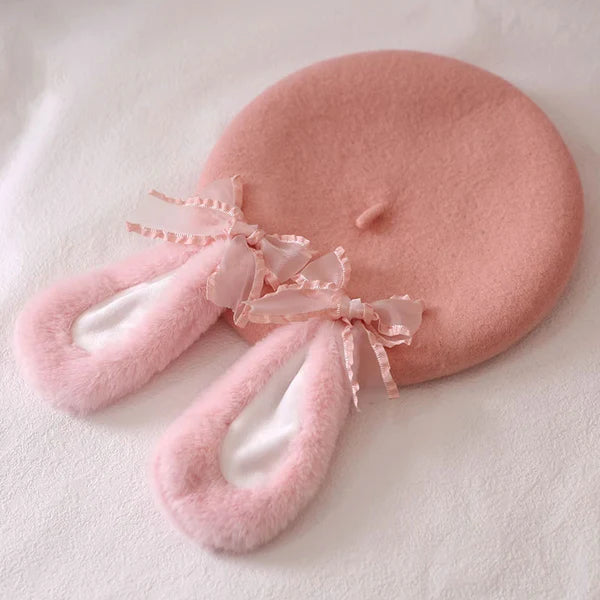 Rabbit Ear Hat Bow Beret  AD21078