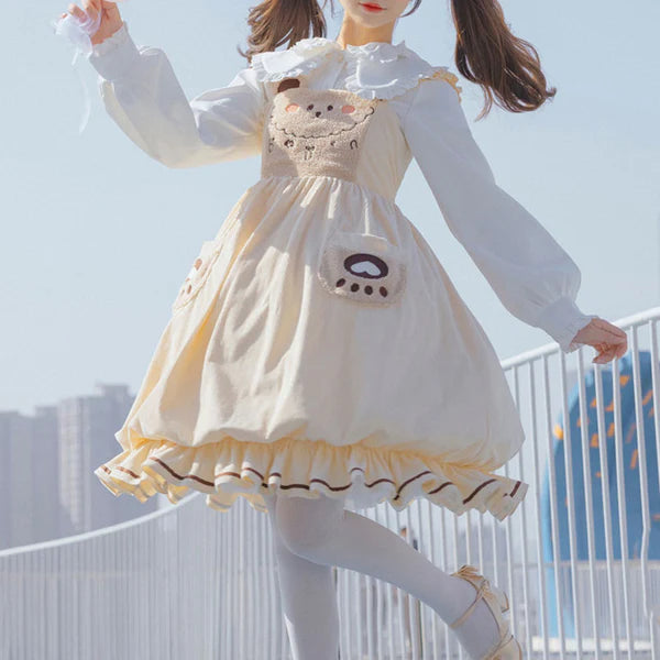 Bear Corduroy Overall Dress  AD21093