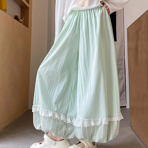 Lace Plaid Trousers  AD21303