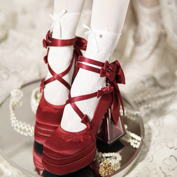 Elegant Glass Flower Room Heels Shoes  AD21193