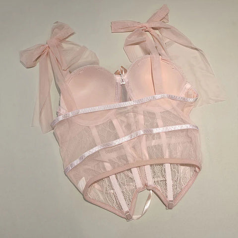 Lace Bow Bustier Set  AD21065