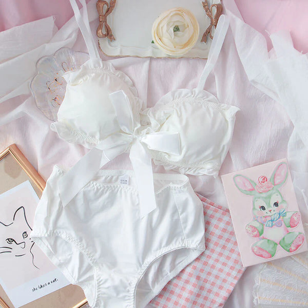 Cute Bow Cotton Underwear Bra Set  AD21293