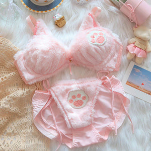 Cat Paw Plush Lingerie Set  AD21298