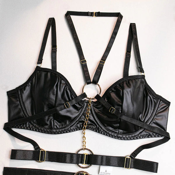 Chain Garter Strappy Lingerie Set  AD21285