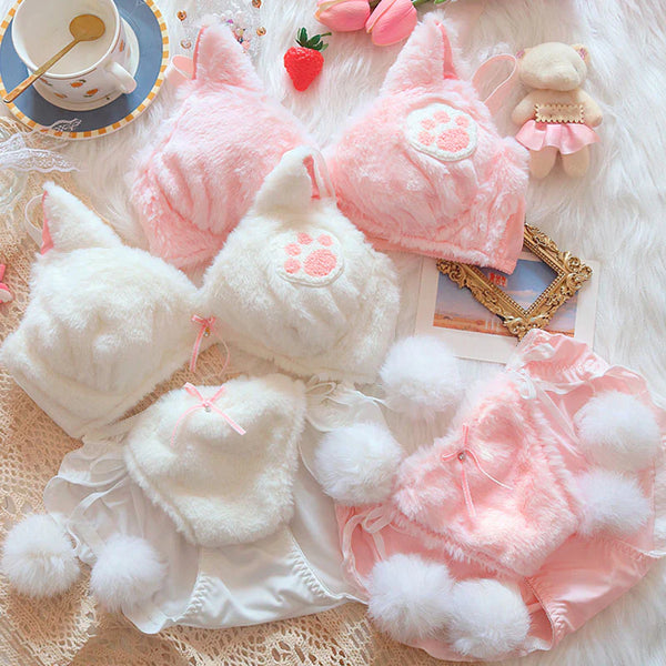 Cat Paw Plush Lingerie Set  AD21298