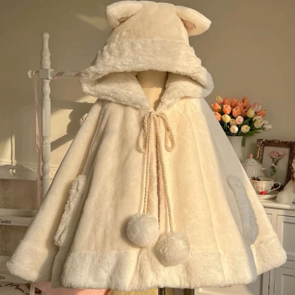 Cat Ear Plush Cloak Coat AD21195