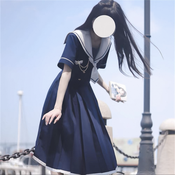 JK Sailor Suit Navy Collar Dress  AD21224