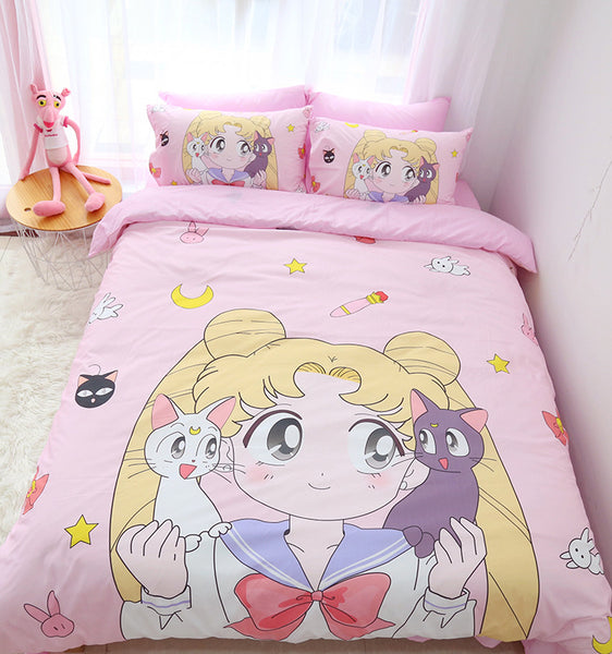 Pink Sailor Moon Bed Sheet Set AD10422