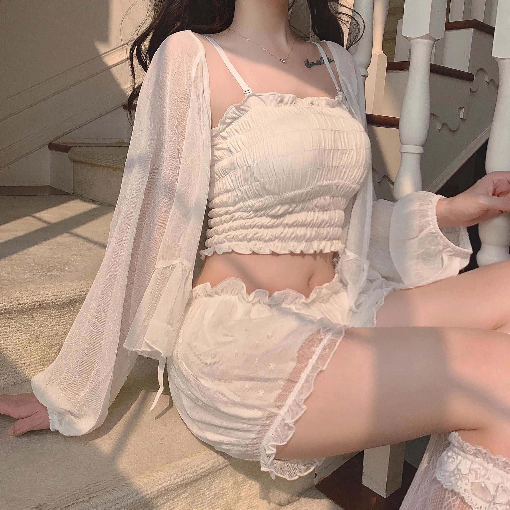 Net yarn Pajamas Set AD11346