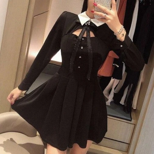 Black/Pink Chic Vintage Dress AD11329