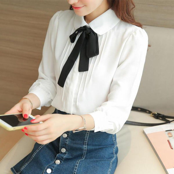 Bowknot Tie Sweet Chiffon Blouse AD0138