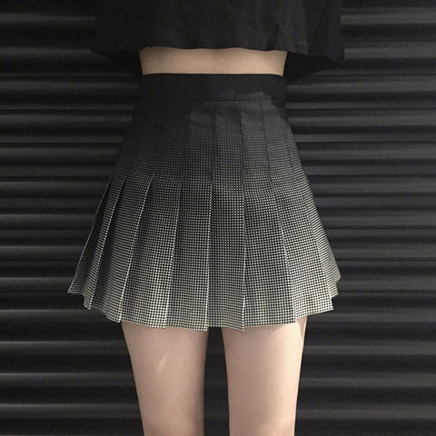 Black Gradient Pleated Skirt AD0001