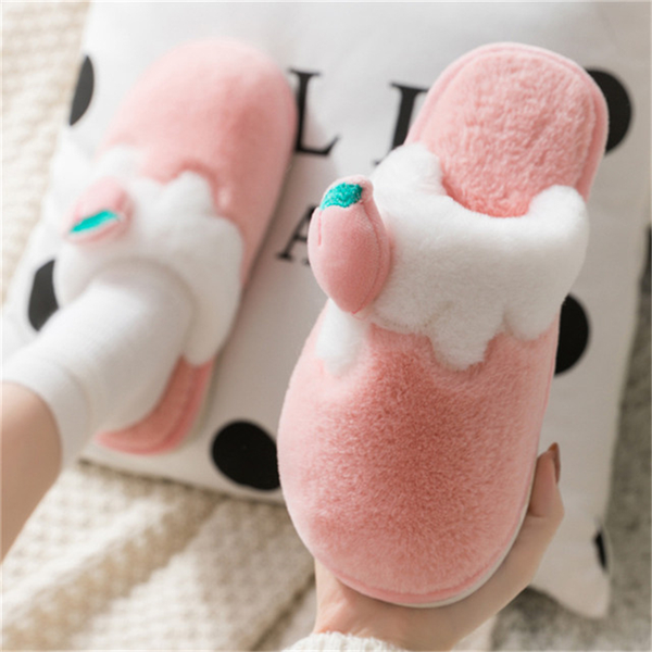 Winter Indoor Cartoon Fruit Warm Plush Slippers AD11566