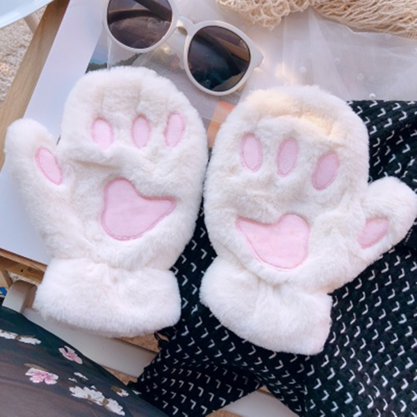 Fuzzy Kitty Paw Gloves AD10602