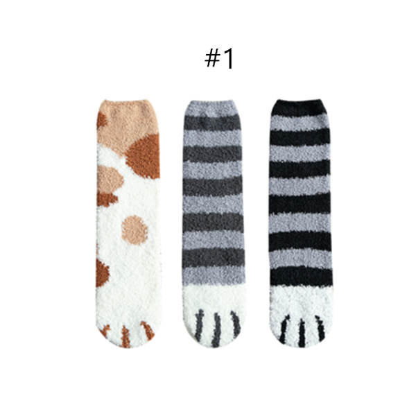 3 Pairs Cat's Paw Wool Socks AD10491