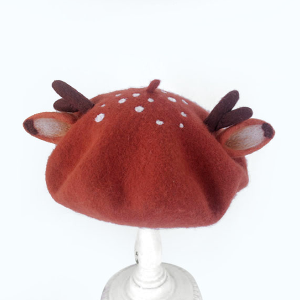 Cute Lovely Antlers Woollen Beret AD10287
