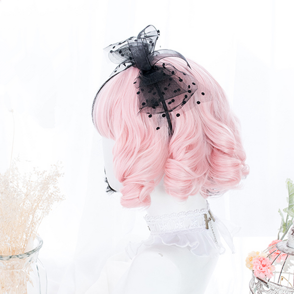 Lolita Half Black Half Pink Curly Wig AD10986