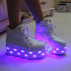 Hot sale! Fashion kawaii colorful led light up platform shoes AD0134