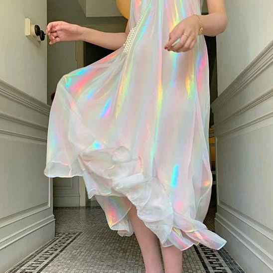 Pastel Hologram Rainbow Dress AD11449