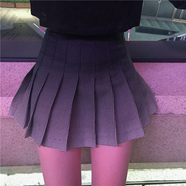 Black Gradient Pleated Skirt AD0001